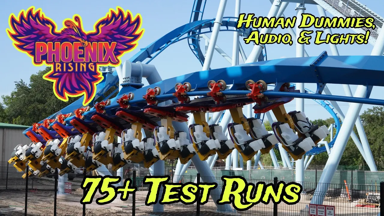 Phoenix Rising 75+ Test Runs & Human Dummies Busch Gardens Tampa Bay Construction Update 6.20.24