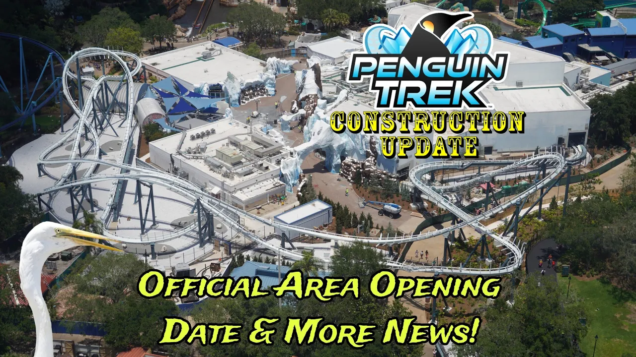 SeaWorld Orlando Penguin Trek / General Park Construction Update 5.21.24 Area Opening Date & More!