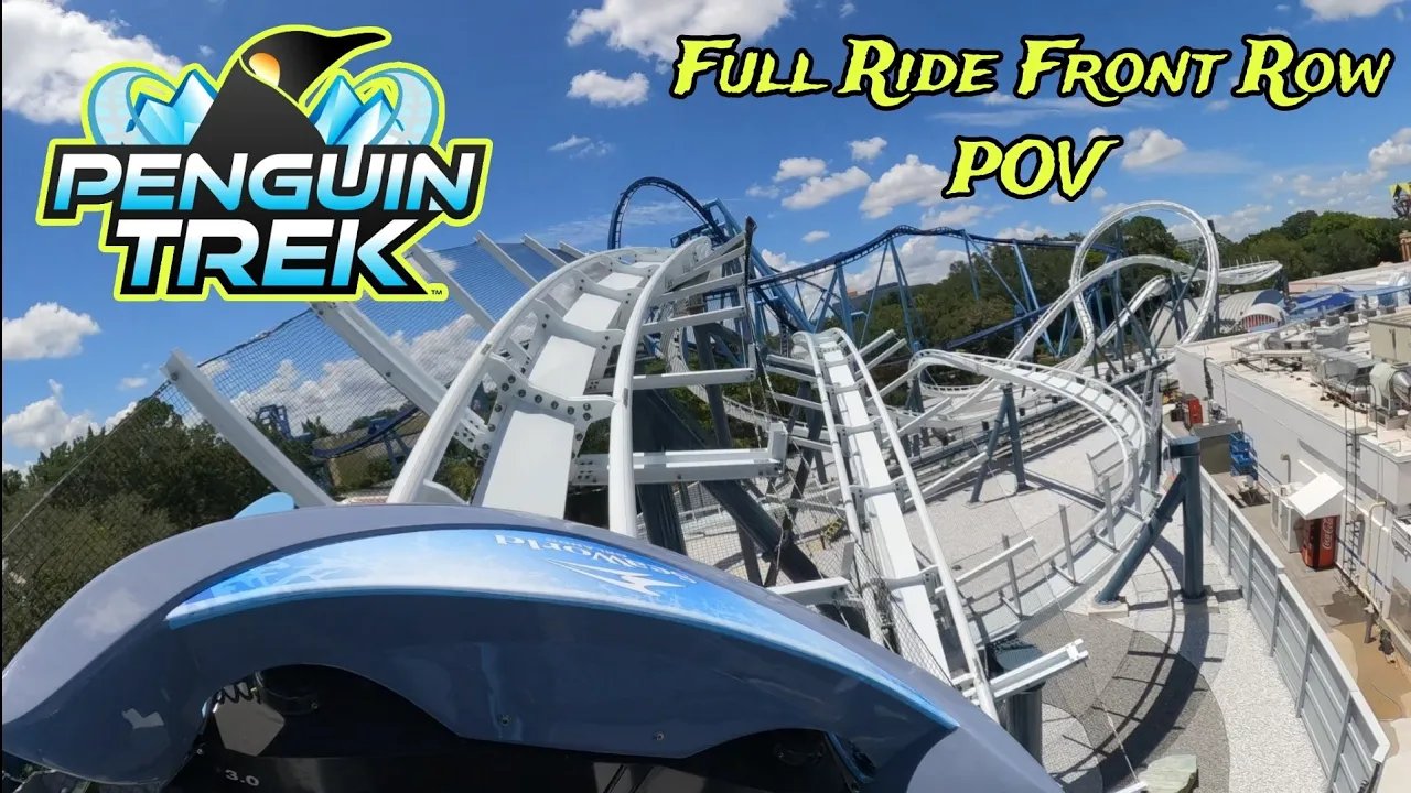 Penguin Trek Full Ride Front Row POV at SeaWorld Orlando!