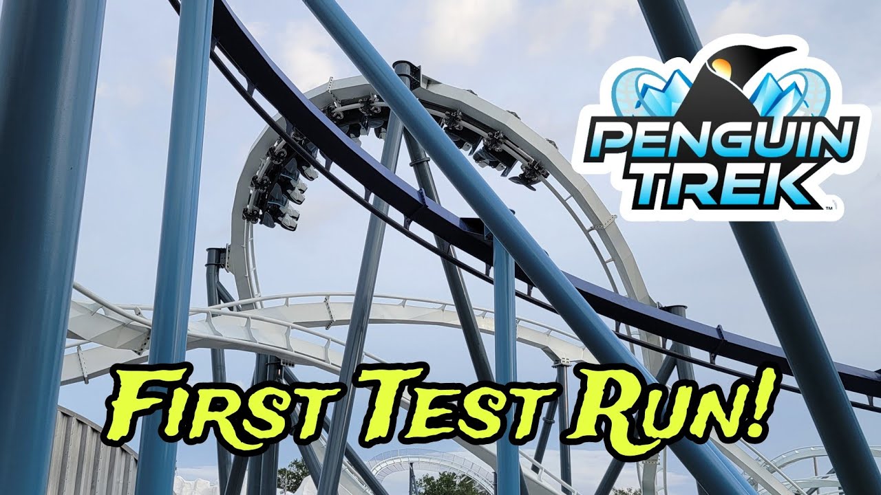 First Look: SeaWorld Orlando Penguin Trek’s First Test Run Construction Update 4.27.24