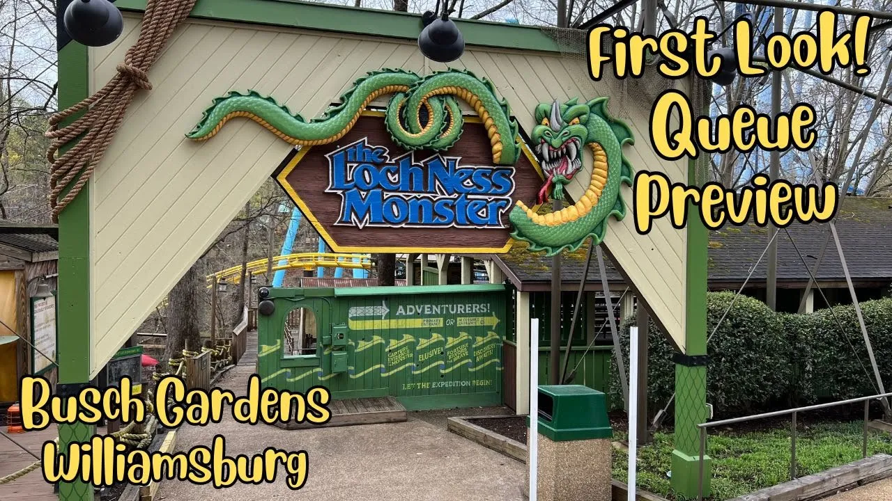 FIRST LOOK! Busch Gardens Williamsburg | Loch Ness Monster: The Legend Lives On | Queue Preview