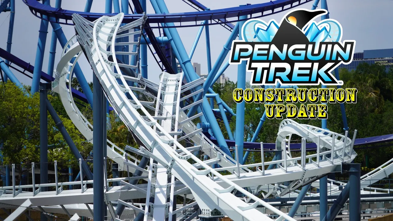 SeaWorld Orlando Penguin Trek / General Park Construction Update 4.8.24 Getting Close to Testing!